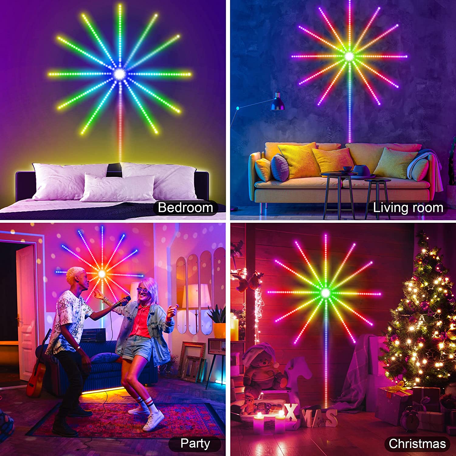 Firework Lights LED Strip Music Sound Sync Color Changing Remote Control LED Firework Light - Lighting -  Trend Goods