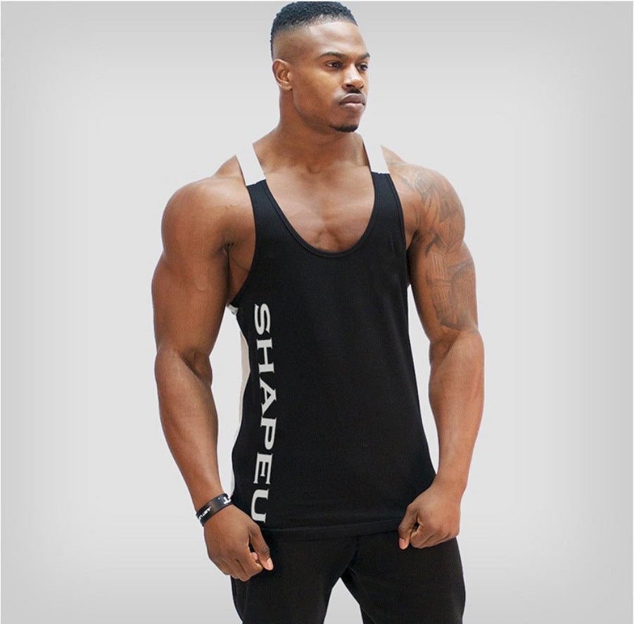 Fitness U-collar Contrast Color Sports Tank Top Breathable Running Training Muscle Shirt - Tank Tops -  Trend Goods