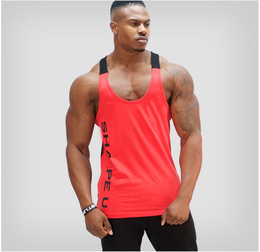 Fitness U-collar Contrast Color Sports Tank Top Breathable Running Training Muscle Shirt - Tank Tops -  Trend Goods