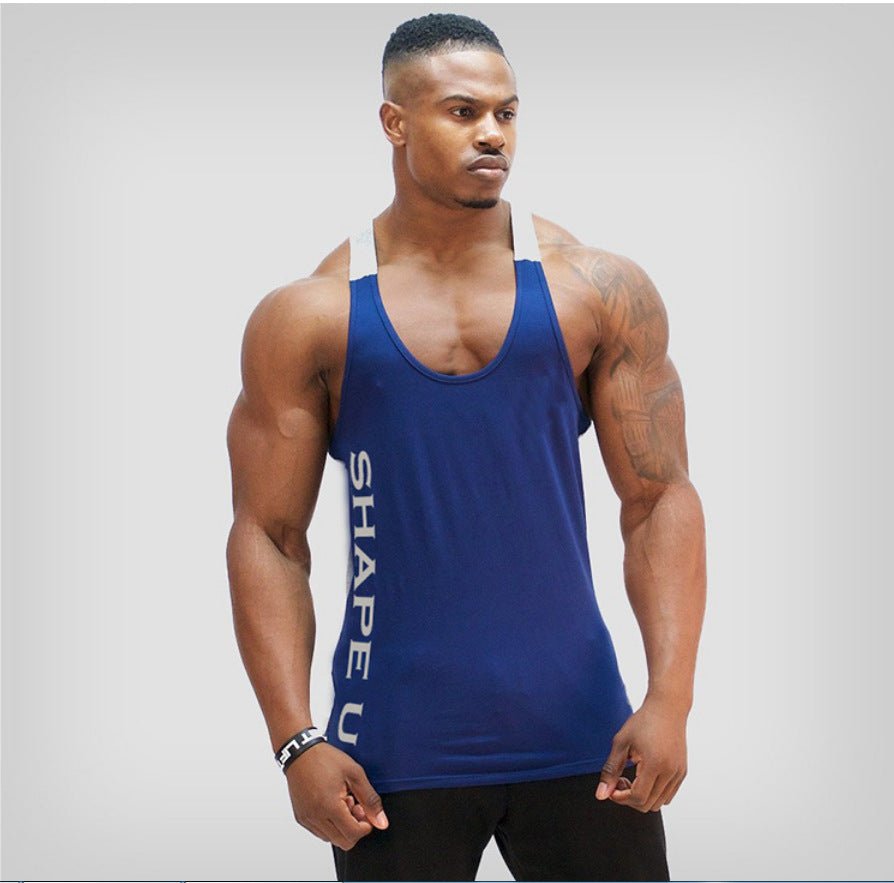 Fitness U-collar Contrast Color Sports Tank Top Breathable Running Training Muscle Shirt - Tank Tops -  Trend Goods