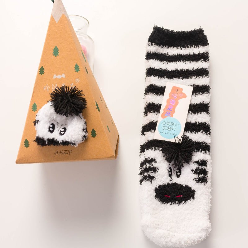 Floor Socks Half Fleece Women's Socks Christmas Socks - Socks -  Trend Goods