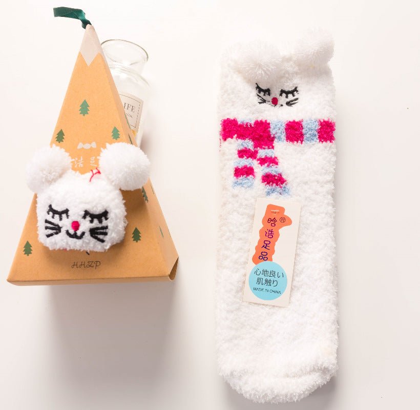 Floor Socks Half Fleece Women's Socks Christmas Socks - Socks -  Trend Goods