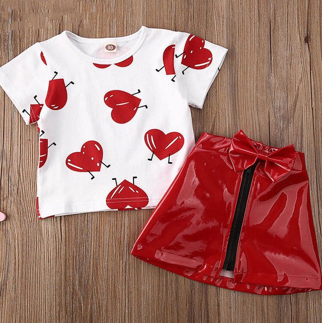 Girl Clothes Set Kids Baby Infant Summer Clothing Cute T-shirt - Skirt Set - Clothing Sets -  Trend Goods