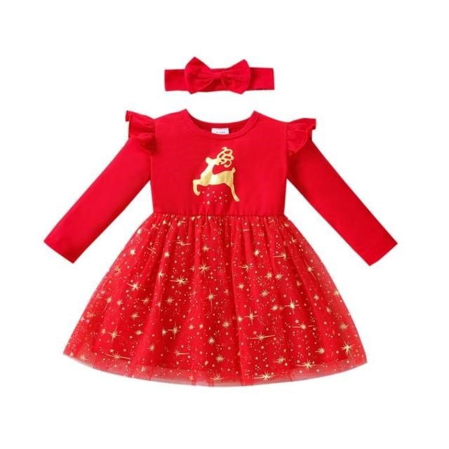 Girl's Christmas Clothes Floral Dress Baby - Dresses -  Trend Goods