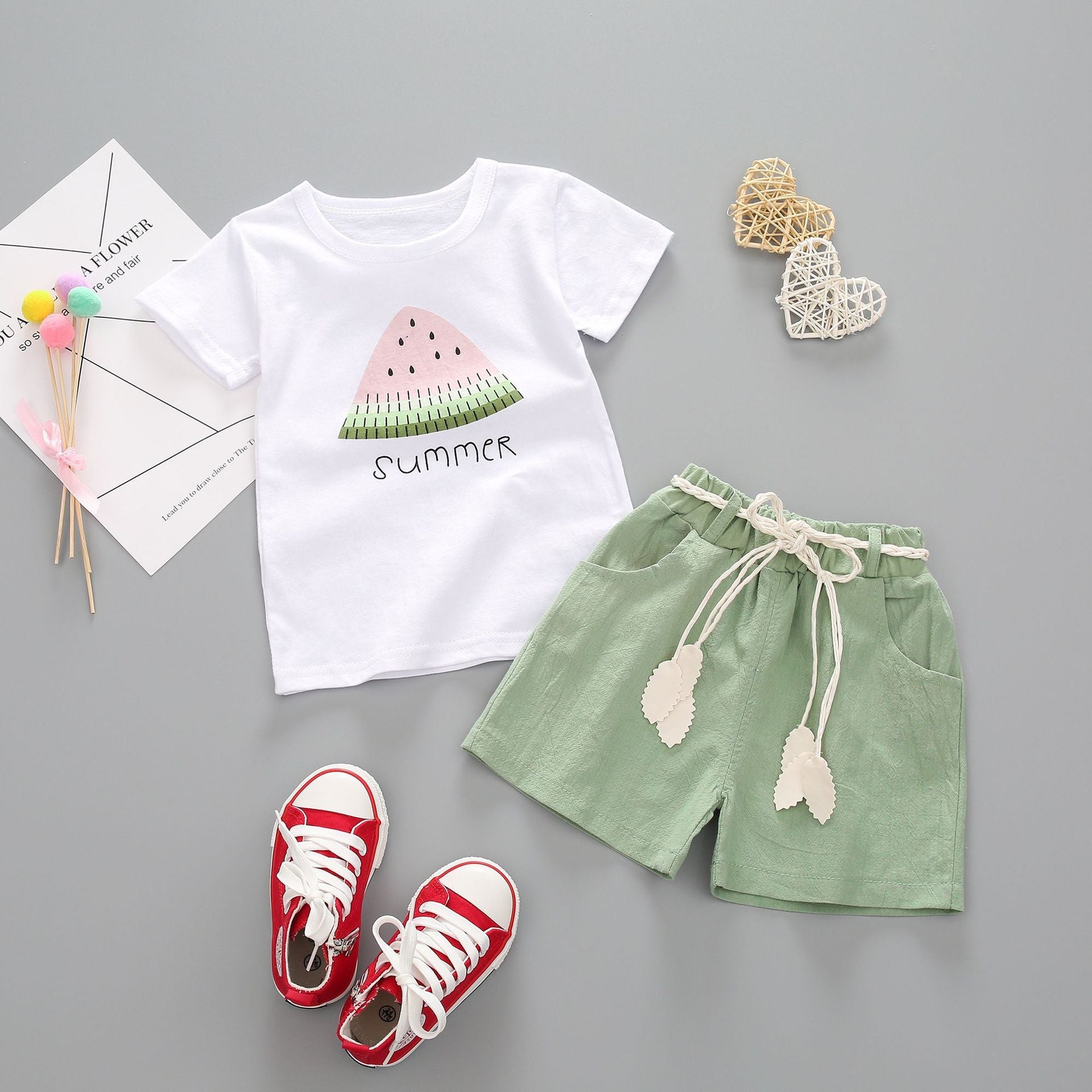 Girls Watermelon Short Sleeve Suit - Baby Clothing -  Trend Goods