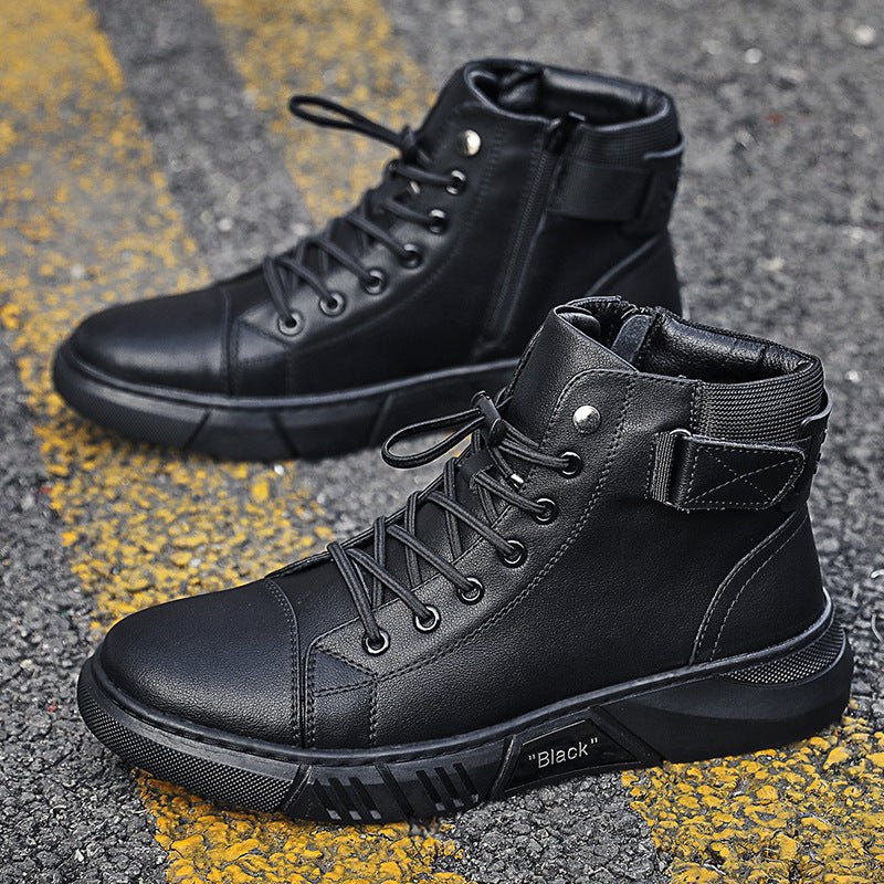 High-top Men's Shoes Martin Plus Cashmere Leather Boots - Boots -  Trend Goods