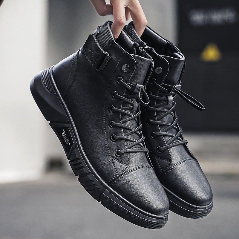High-top Men's Shoes Martin Plus Cashmere Leather Boots - Boots -  Trend Goods
