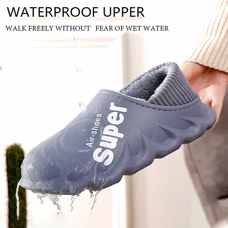 Home Slippers EVA Waterproof Warm Plush Indoor Shoes Couple Slippers - Slippers -  Trend Goods