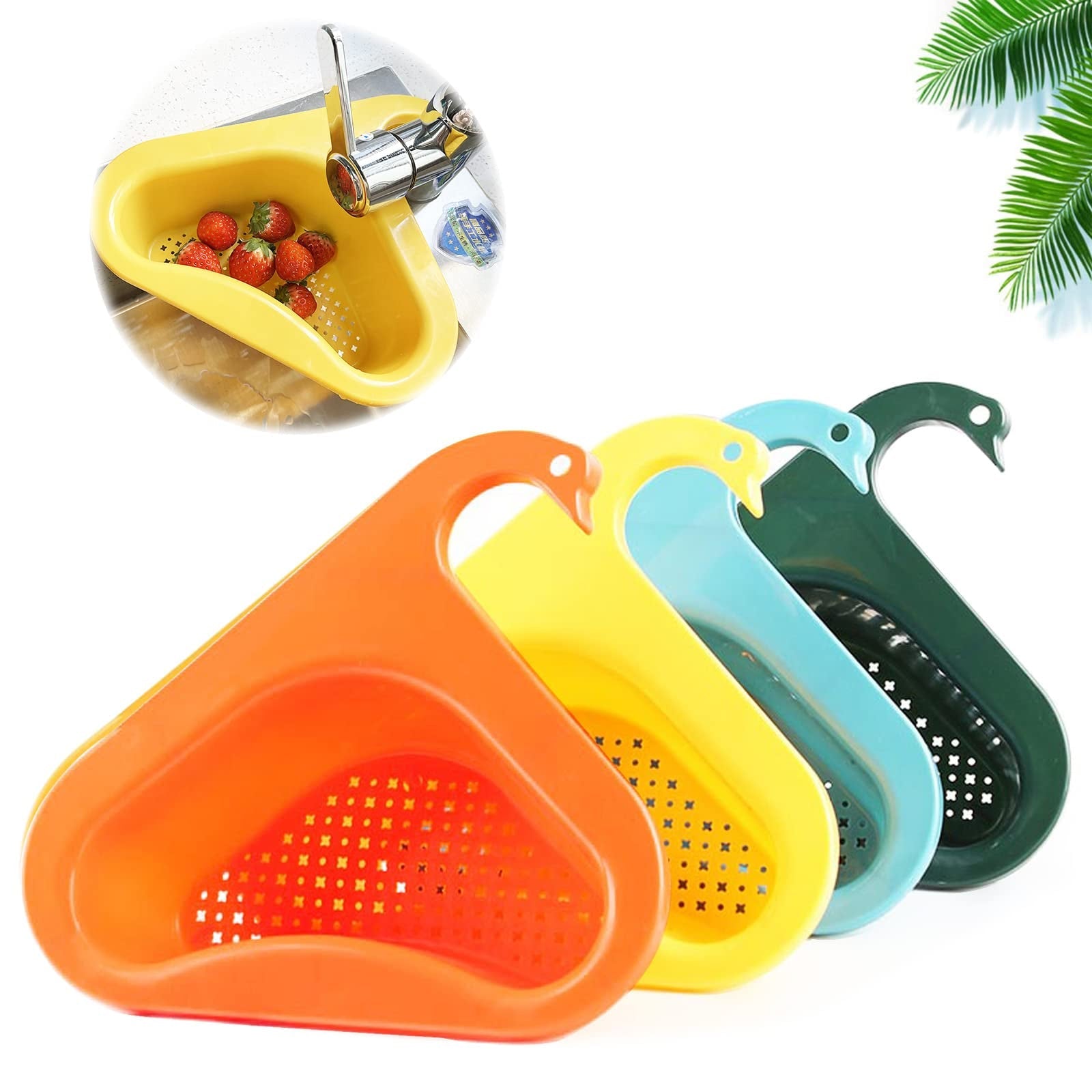 Household Sink Hanging Fruit And Vegetable Filter Water Drain Basket Kitchen Dry And Wet Separation Drain Basket - Kitchen Gadgets -  Trend Goods