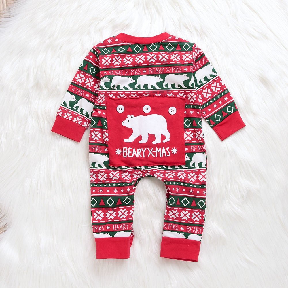 Infant Baby Boys Girls Christmas Santa XMAS Letter Plaid Romper Jumpsuit - Baby Rompers -  Trend Goods