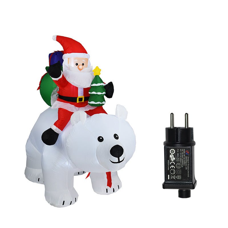 Inflatable Santa Claus Riding Polar Bear 2M Christmas Inflatable Toy Doll Garden Xmas Decoration - Holiday Decorations -  Trend Goods