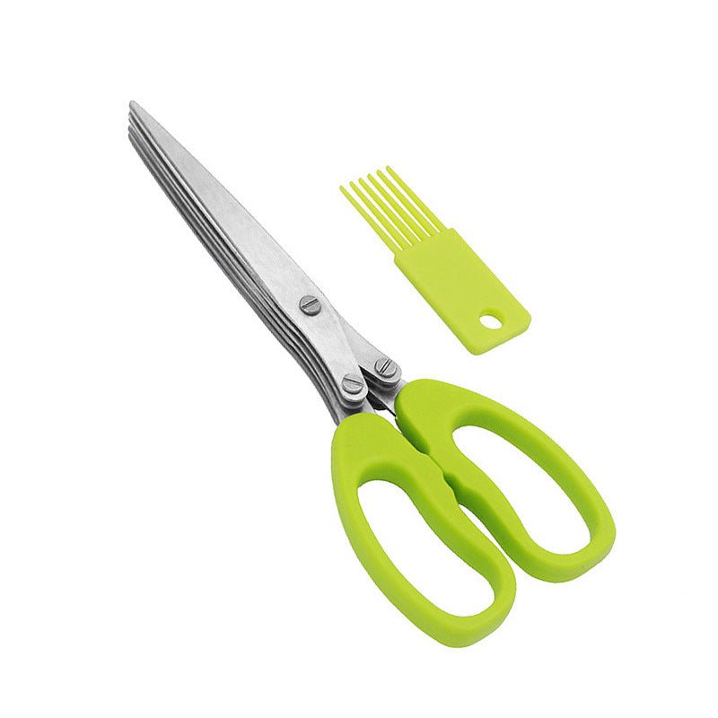 Kitchen Broken Chopped Green Onion Scissors Multi-purpose Stainless Steel Five-layer Shredding Scissors - Kitchen Gadgets -  Trend Goods