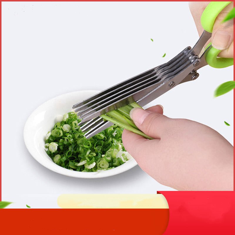 Kitchen Broken Chopped Green Onion Scissors Multi-purpose Stainless Steel Five-layer Shredding Scissors - Kitchen Gadgets -  Trend Goods