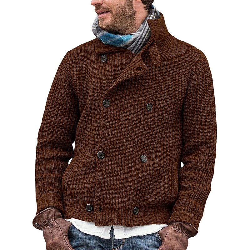 Large Size Men's Solid Color Button Knit Cardigan - Cardigans -  Trend Goods
