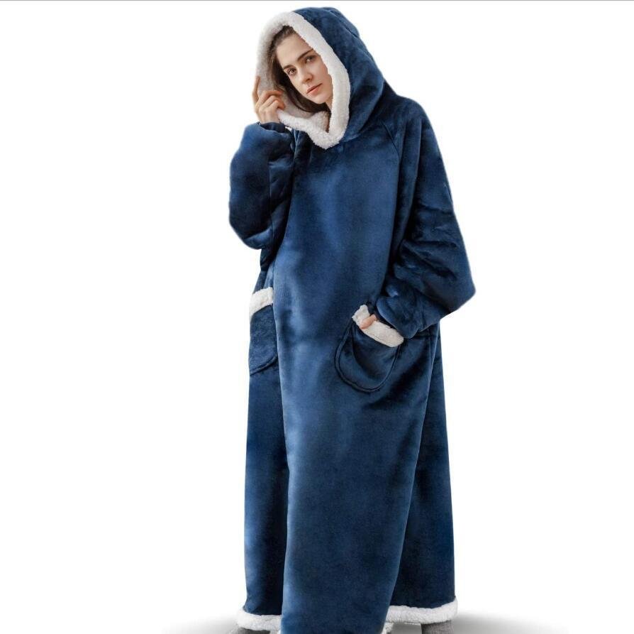 Lazy Blanket Hooded Flannel TV Blanket Lazy Clothes Pajamas Sweater - Housewear -  Trend Goods