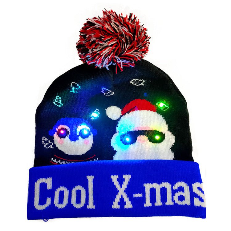 LED Christmas Hat Sweater Knitted Beanie Christmas Light Up Knitted Hat - Knit Hats -  Trend Goods