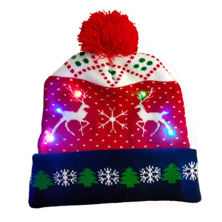 LED Christmas Hat Sweater Knitted Beanie Christmas Light Up Knitted Hat - Knit Hats -  Trend Goods