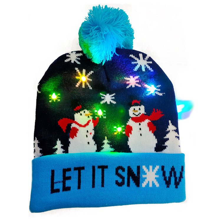 LED Christmas Hat Sweater Knitted Beanie Christmas Light Up Knitted Hat - Knit Hats -  Trend Goods