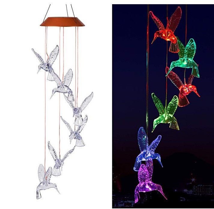 Led Solar Wind Chime Light Hummingbird Color Changing Wind Chime Light - Lighting -  Trend Goods