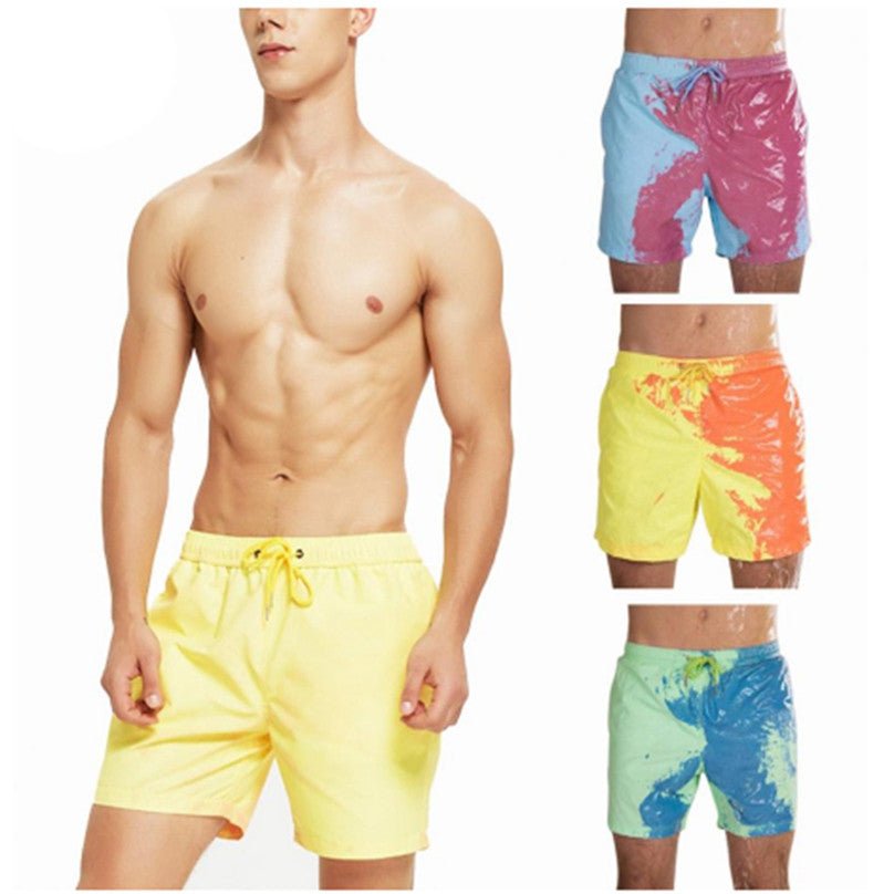 Magical Change Color Beach Shorts Summer Men Swimming Trunks Quick Dry - Beach Pants -  Trend Goods