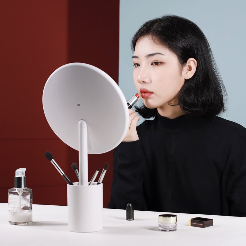 Makeup mirror with Lights brush holder - Make-up Mirrors -  Trend Goods