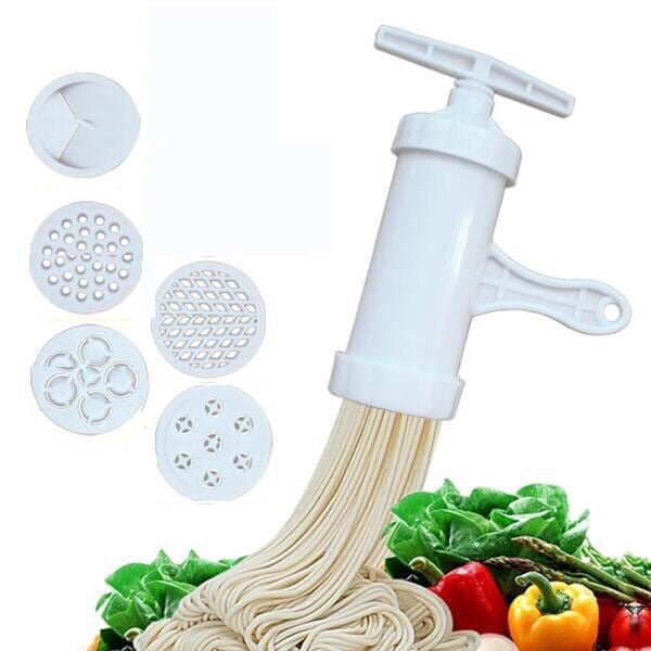 Manual Noodle Maker Press Pasta Maker Machine Crank Cutter Cookware With 5 Pressing Molds - Kitchen Gadgets -  Trend Goods