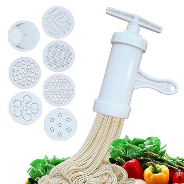 Manual Noodle Maker Press Pasta Maker Machine Crank Cutter Cookware With 5 Pressing Molds - Kitchen Gadgets -  Trend Goods