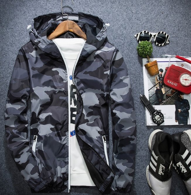 Men Camouflage Jackets Casual Hooded Luminous Zipper Coats - Jackets -  Trend Goods