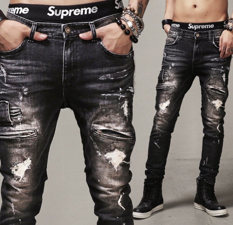 Men Vintage Distressed Denim Jeans Trousers Pants - Pants -  Trend Goods