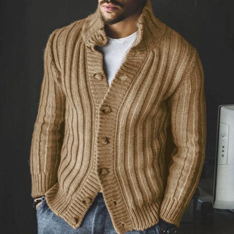 Men's Casual Single-breasted Knitted Sweater - Cardigans -  Trend Goods