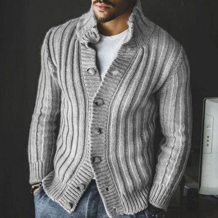 Men's Casual Single-breasted Knitted Sweater - Cardigans -  Trend Goods