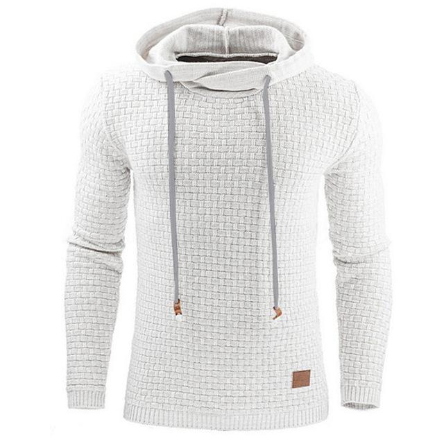 Men's Jacquard Sweater Long-sleeved Hoodie Warm Color Hooded Sweatshirt Jacket - Hoodies -  Trend Goods