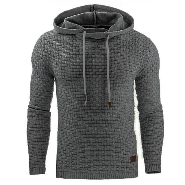 Men's Jacquard Sweater Long-sleeved Hoodie Warm Color Hooded Sweatshirt Jacket - Hoodies -  Trend Goods