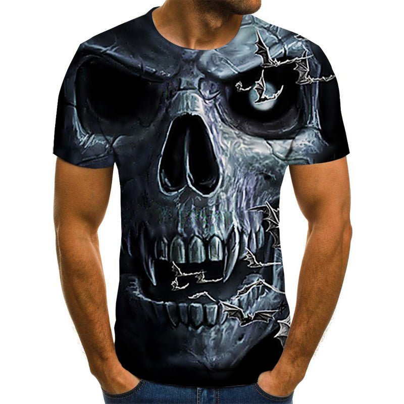Men's Skull Print Short Sleeve T-shirt - T-Shirts -  Trend Goods