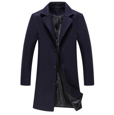 Mens Solid Color Casual Business Woolen Coats - Coats -  Trend Goods