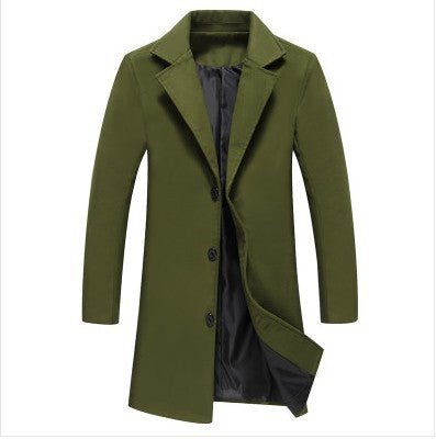 Mens Solid Color Casual Business Woolen Coats - Coats -  Trend Goods