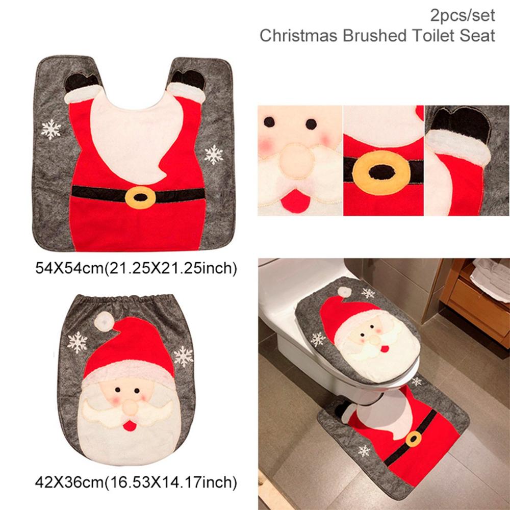 Merry Christmas Bathroom Curtain Santa Claus Toilet Seat Christmas Decorations - Bathroom Accessories -  Trend Goods