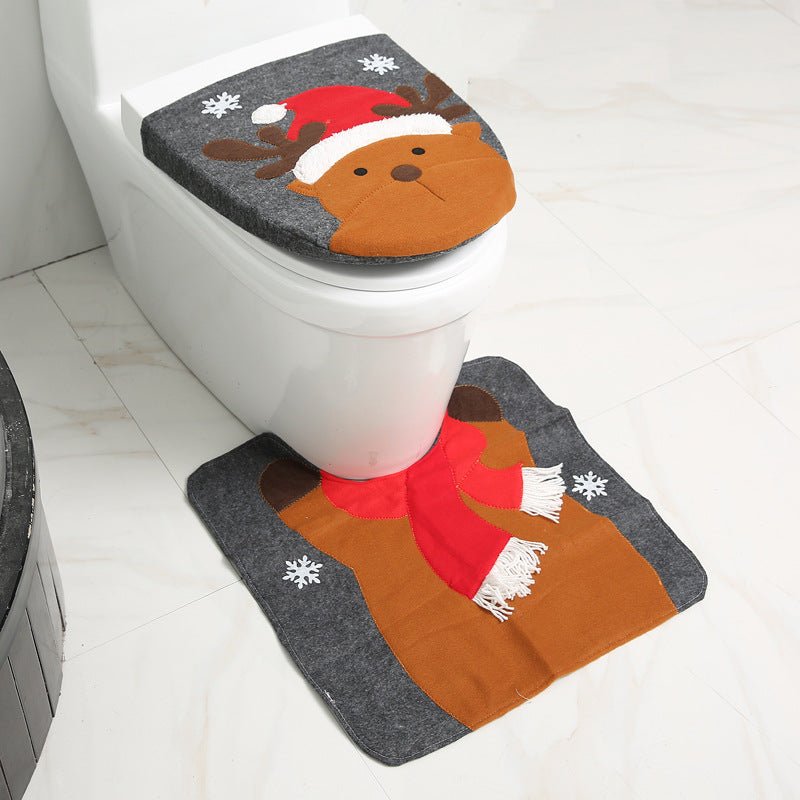 Merry Christmas Bathroom Curtain Santa Claus Toilet Seat Christmas Decorations - Bathroom Accessories -  Trend Goods
