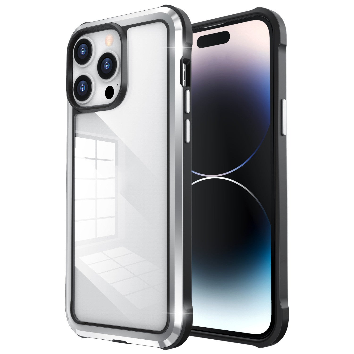 Metal Drop-proof Full Wrap Transparent Plus Stainless Steel Phone Case - Phone Cases -  Trend Goods