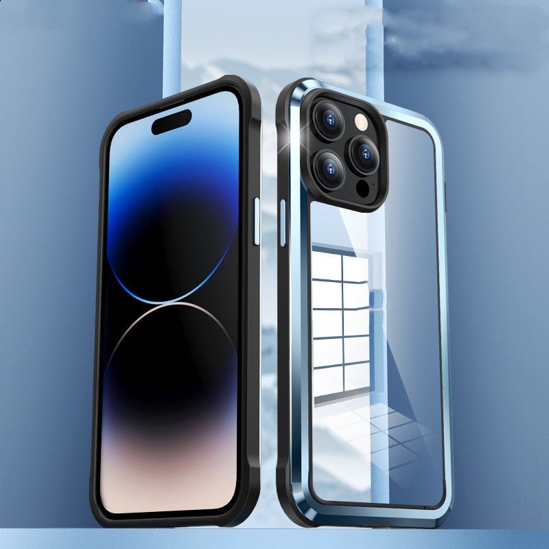 Metal Drop-proof Full Wrap Transparent Plus Stainless Steel Phone Case - Phone Cases -  Trend Goods