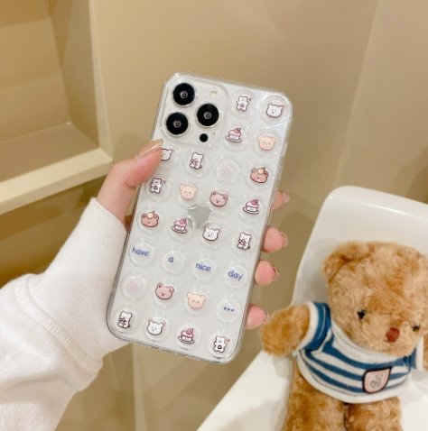 Mobile Phone Case Cartoon Bear  Pop it Bubble Style - Phone Cases -  Trend Goods