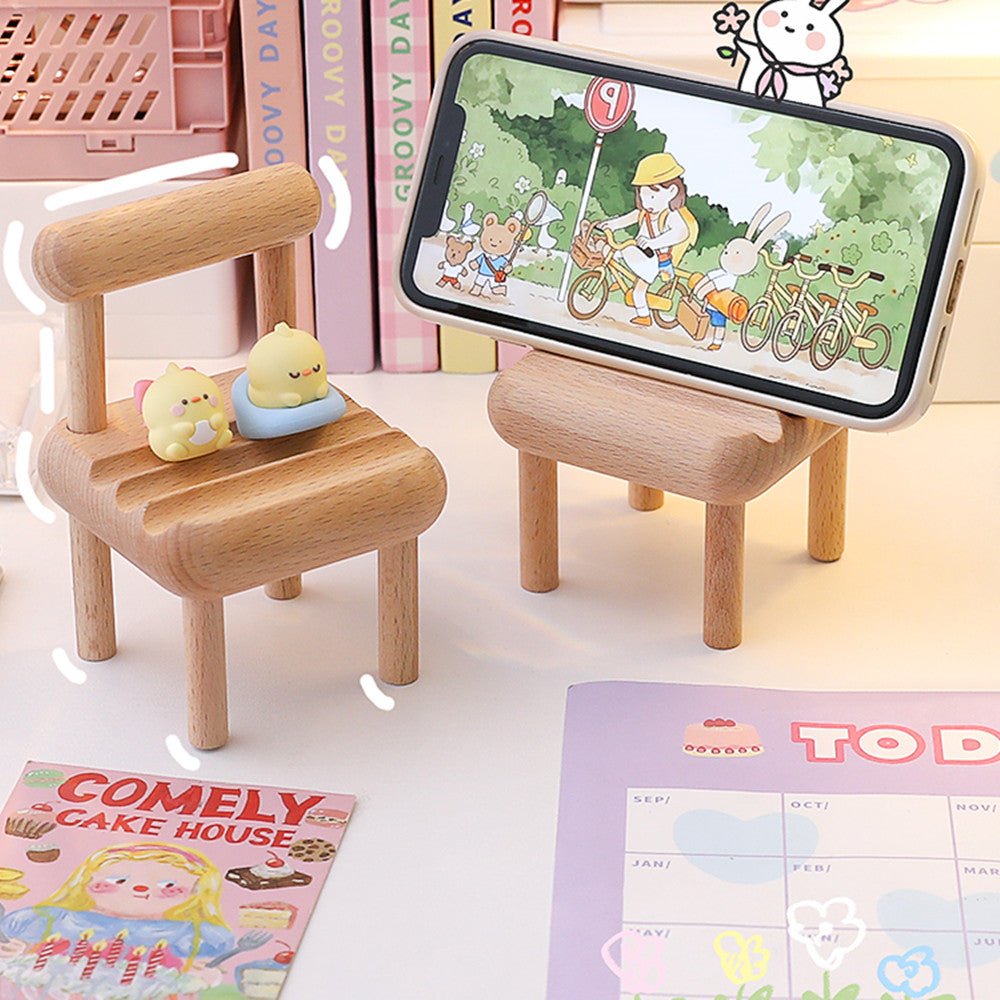 Mobile Phone Holder Creative Small Wooden Chair Holder - Phone Stands -  Trend Goods