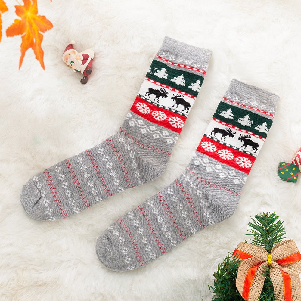 Mother Baby Parent-child Christmas Jacquard Short Stockings - Socks -  Trend Goods