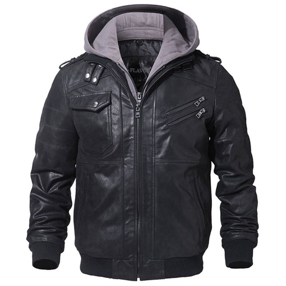 Motorcycle Leather Jacket Slim Fit Oblique Zipper PU Leather Jackets - Jackets -  Trend Goods