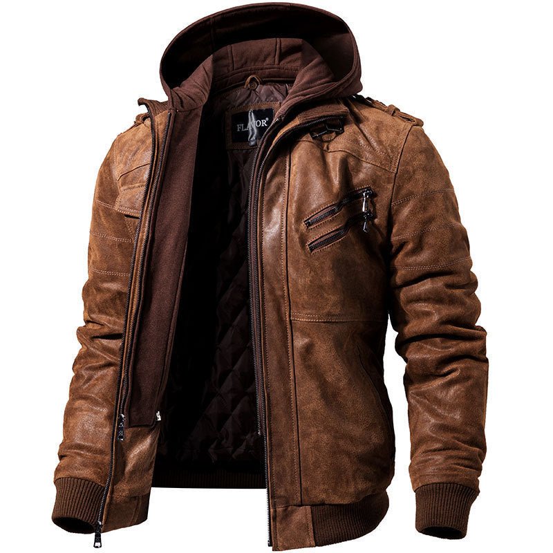 Motorcycle Leather Jacket Slim Fit Oblique Zipper PU Leather Jackets - Jackets -  Trend Goods