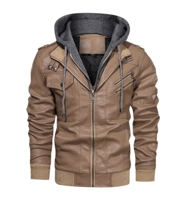 Motorcycle Leather Jacket Slim Fit Oblique Zipper PU Leather Jackets - Jackets -  Trend Goods