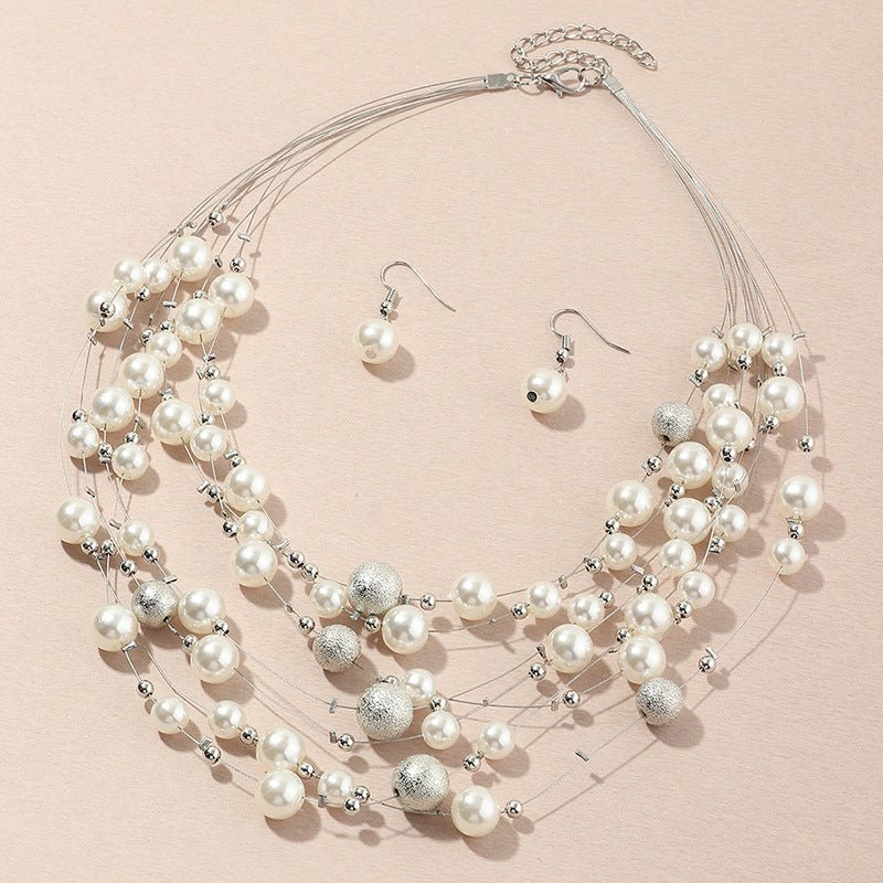 Multilayer pearl necklace pendant - Necklaces -  Trend Goods