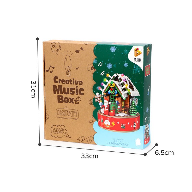 Music Box Kids Building Blocks Christmas Tree Ornaments Rotating LED Shining Music Box DIY - Building Blocks -  Trend Goods