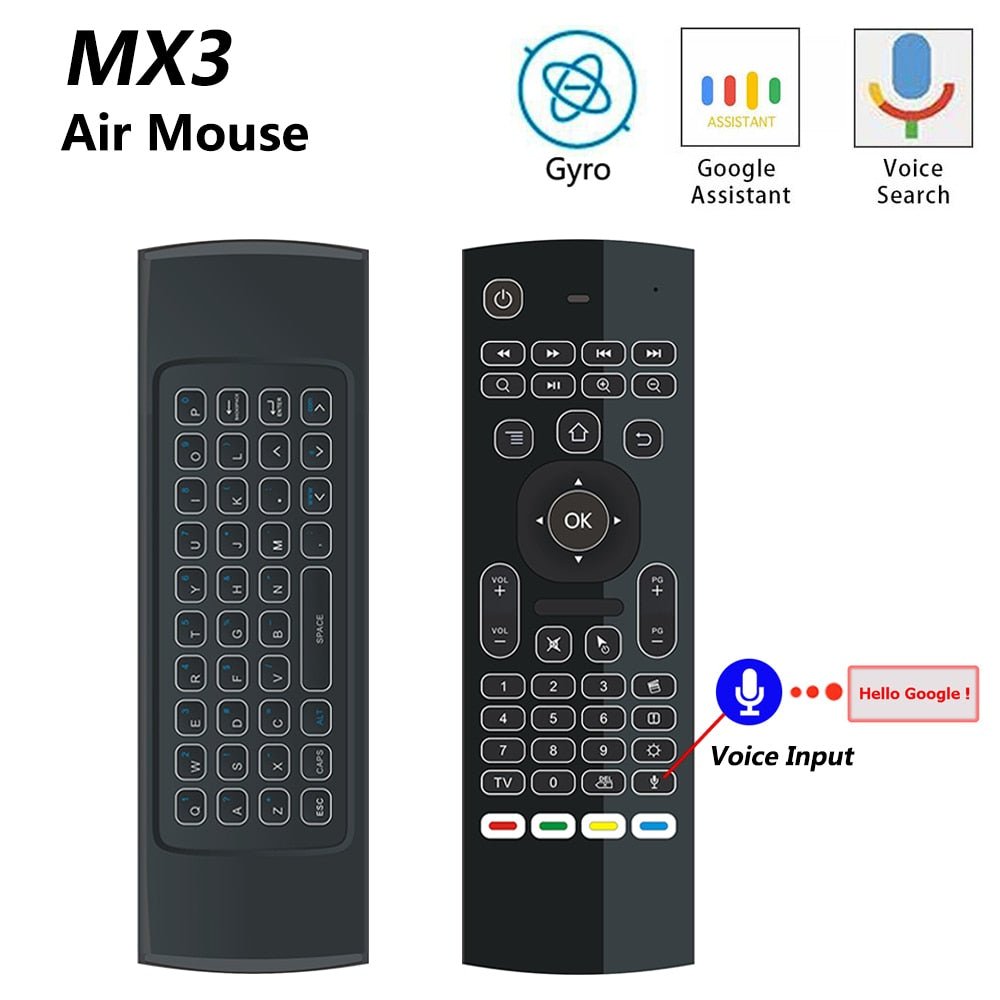 MX3 MX3-L Backlit Air Mouse T3 Smart Voice Remote Control 2.4G RF Wireless Keyboard For Android TV Box - Remote Controllers -  Trend Goods