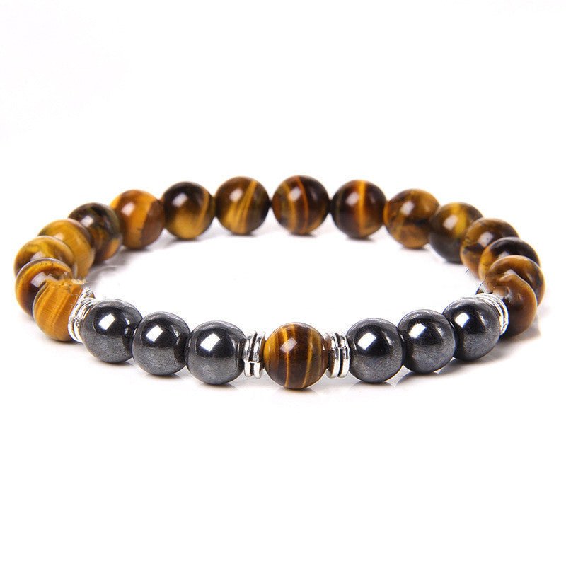 Natural Tiger Eye Stone Stretch Men's Bracelet - Bracelets -  Trend Goods